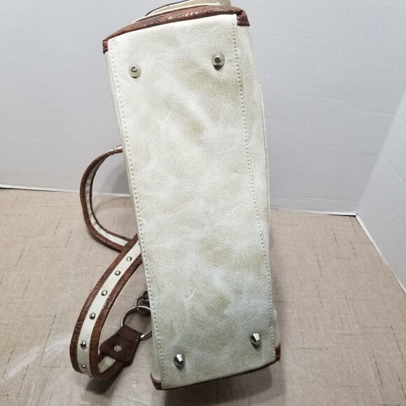 Western Rhinestone Brown Purse Leather Satchel Shoulder Bag Handbag Stud Bottom - Picture 7 of 12